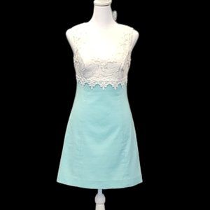 Lilly Pulitzer Sandi Blue & White Sleeveless Dress